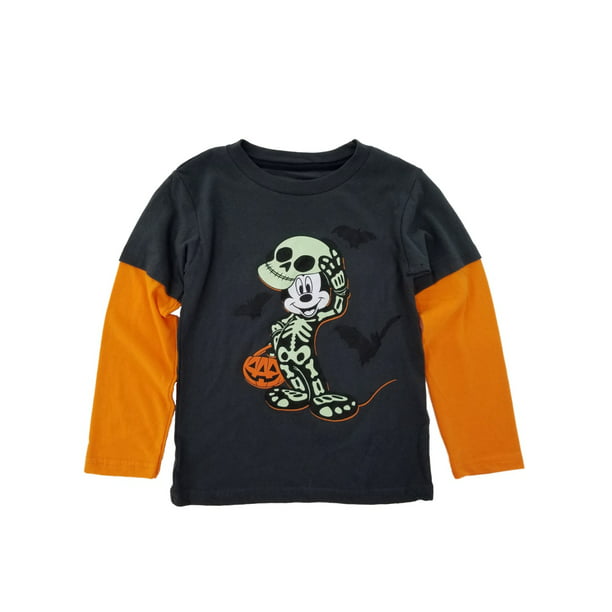 NWT Disney Store Mickey Mouse Boys Long Sleeve Shirt Top M,L Halloween